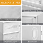 18-Pack Clear Shoe Storage Boxes – Stackable Plastic Organiser with Front Drop-Down Doors