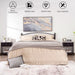 2 Pieces Wooden Nightstand with Drawer and Storage Shelf