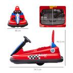 SEDOL Kids 6V Electric Bumper Car for Toddlers 360° Spin Waltz Car with Parental Safety Handle LED Light Strips and Integrated Music System for Indoor & Outdoor Play