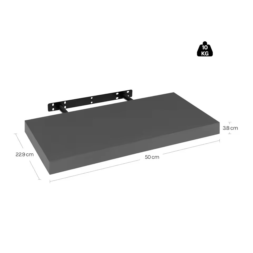 SEDOL Floating Wall Shelf Dark Grey Wooden Storage Rack for Books CD Display Floating Bookshelf for Kitchen Living Room Bedroom Wall Decor Home Office Organizer