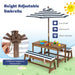 Kids Picnic Table with Cushions & Adjustable Umbrella – Fir Wood Play Table for 4