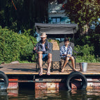 Double Folding Camping Chair with Canopy and Armrests