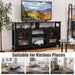 Living Room Console Table for Tvs with Wooden Fireplace and 2 Cabinets
