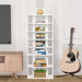 Extra Wide Wooden Vertical Shoe Rack with 7 Shelves