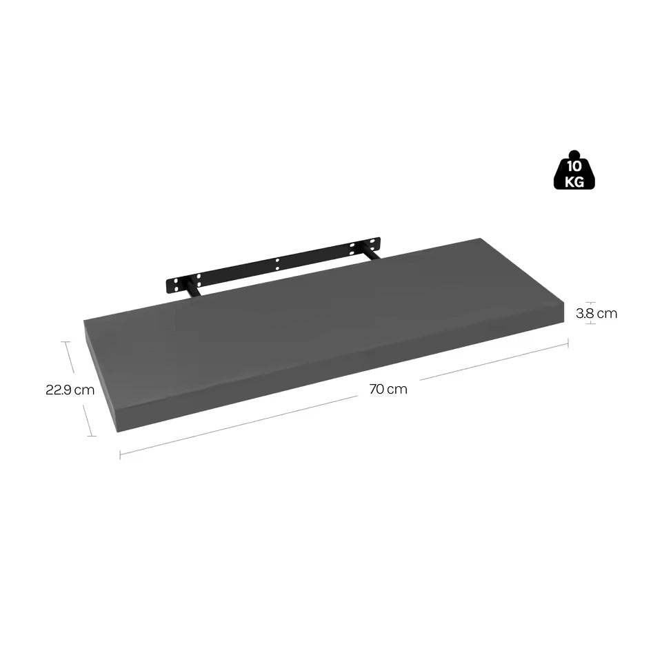 SEDOL Floating Wall Shelf Dark Grey Wooden Storage Rack for Books CD Display Floating Bookshelf for Kitchen Living Room Bedroom Wall Decor Home Office Organizer