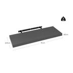 SEDOL Floating Wall Shelf Dark Grey Wooden Storage Rack for Books CD Display Floating Bookshelf for Kitchen Living Room Bedroom Wall Decor Home Office Organizer