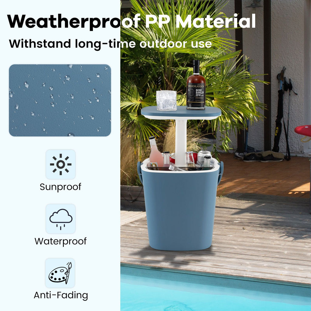 Portable Cooler Side Table – 3-in-1 Ice Chest, Side Table & Bottle Opener Unit