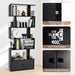 Industrial S-Shaped 5-Tier Bookcase with Cabinet