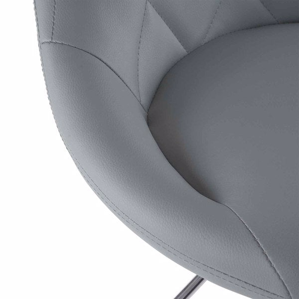 Adjustable PU Leather Counter & Bar Stool Set of 2 – Swivel 360°, Gas‑lift Height, Backrest, Foot‑rest – Grey