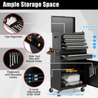 High-Capacity Rolling Tool Cabinet – Lockable Wheels, Metal 2‑in‑1 Chest & Base