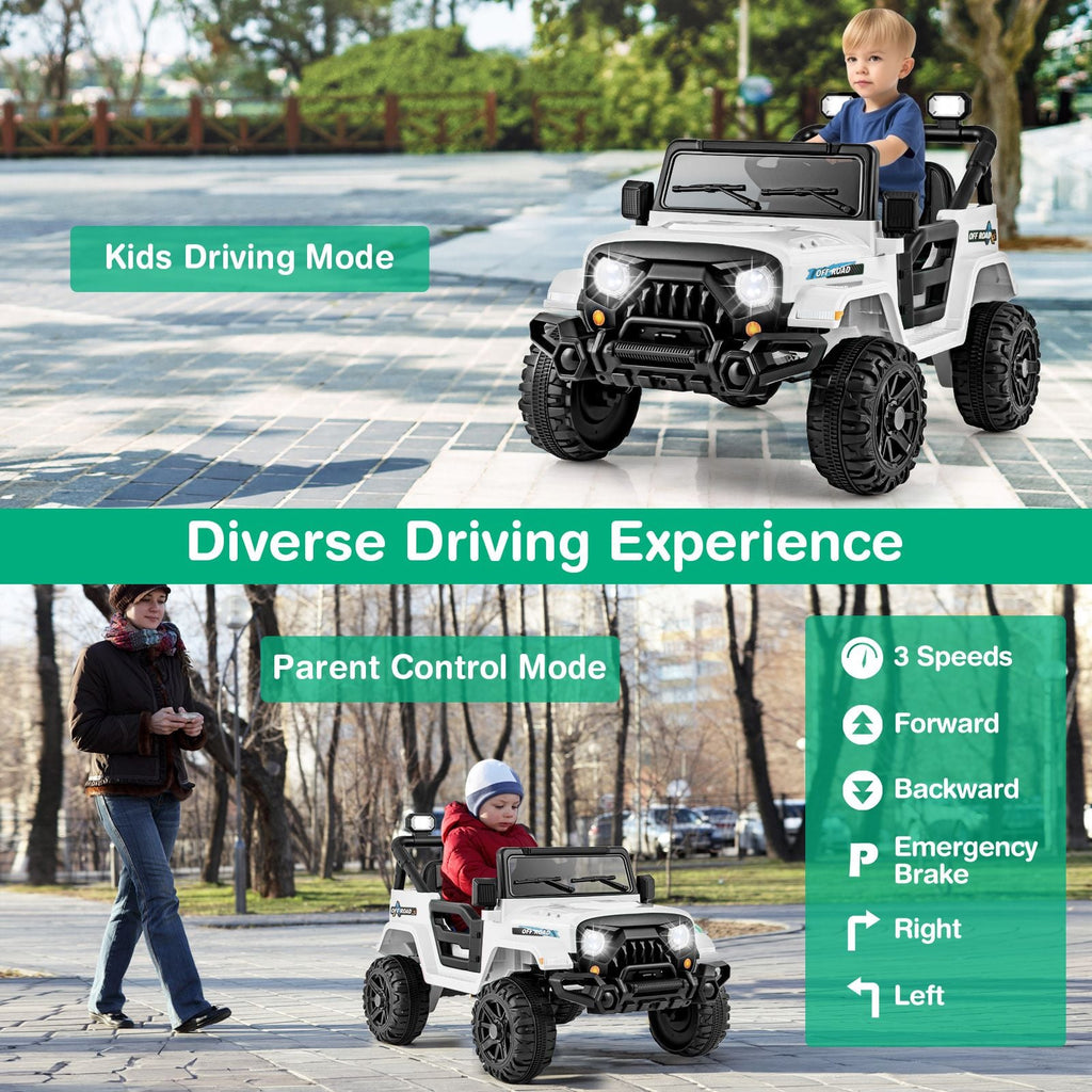 SEDOL 12V Kids Ride-On Expedition Truck | Dual 35W High-Torque Motors | Parental Remote Control with Emergency Brake | All-Terrain Wheels, LED Lights & Wireless Music Connectivity