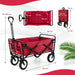 Heavy Duty Camping Garden Cart with Adjustable Handle and Drink Holders