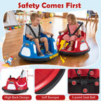 SEDOL 12V High-Performance Kids Bumper Car with 5-Point Safety Harness 360° Zero-Turn Dual Joysticks Parental Remote Control and 5-Mode LED Light Show
