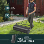 63 L Heavy-Duty Lawn Roller – Steel Garden Grass Roller with U‑Handle & Drain Plug