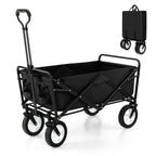 Heavy Duty Camping Garden Cart with Adjustable Handle and Drink Holders