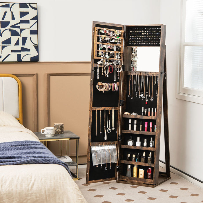 3-In-1 Mirrored Jewellery Armoire with Display Shelves