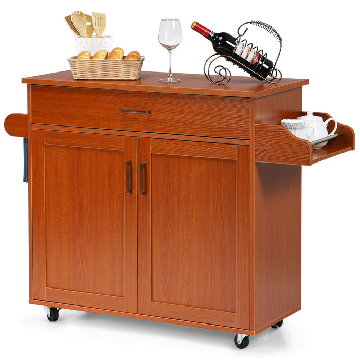 Rolling Kitchen Storage Trolley with Adjustable Shelf and Drawer