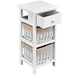 Bedside Table Made of Paulownia Wood in Country House Style