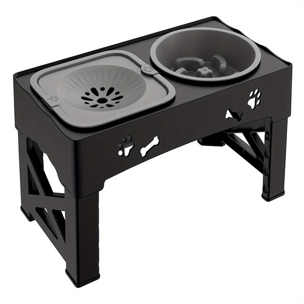 SEDOL Raised Dog Bowl Stand – Adjustable Double Pet Feeder with Elevated Bowls for Cats & Dogs, Foldable High Stand for Small, Medium & Large Pets