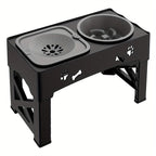 SEDOL Raised Dog Bowl Stand – Adjustable Double Pet Feeder with Elevated Bowls for Cats & Dogs, Foldable High Stand for Small, Medium & Large Pets