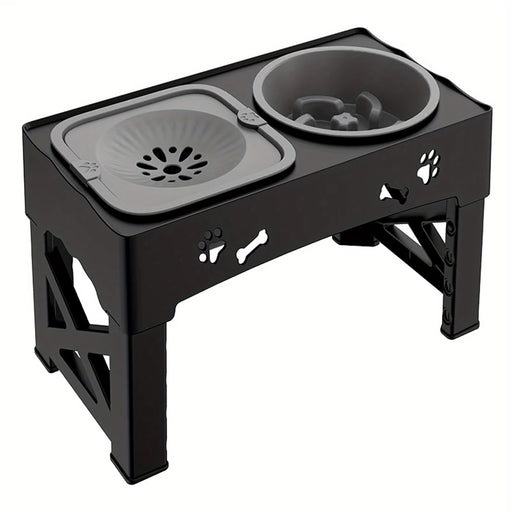 SEDOL Raised Dog Bowl Stand – Adjustable Double Pet Feeder with Elevated Bowls for Cats & Dogs, Foldable High Stand for Small, Medium & Large Pets