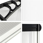 120x80cm Door Canopy – Outdoor Rain Cover Awning for Front Door, Window or Patio (White/Black)