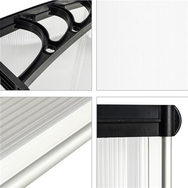 120x80cm Door Canopy – Outdoor Rain Cover Awning for Front Door, Window or Patio (White/Black)
