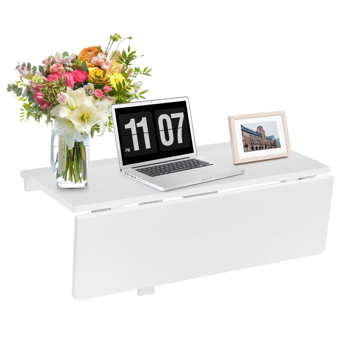 80 X 60 Cm Wall Mounted Folding Table Drop-Leaf Floating Writing Desk