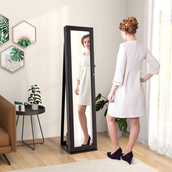 3-In-1 Mirrored Jewellery Armoire with Display Shelves
