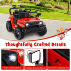 SEDOL 12V Electric Ride-On Truck for Kids with Parental Remote Control Dual 25W Motors All-Terrain Shock Absorbers LED Headlights and Soft-Start Safety System