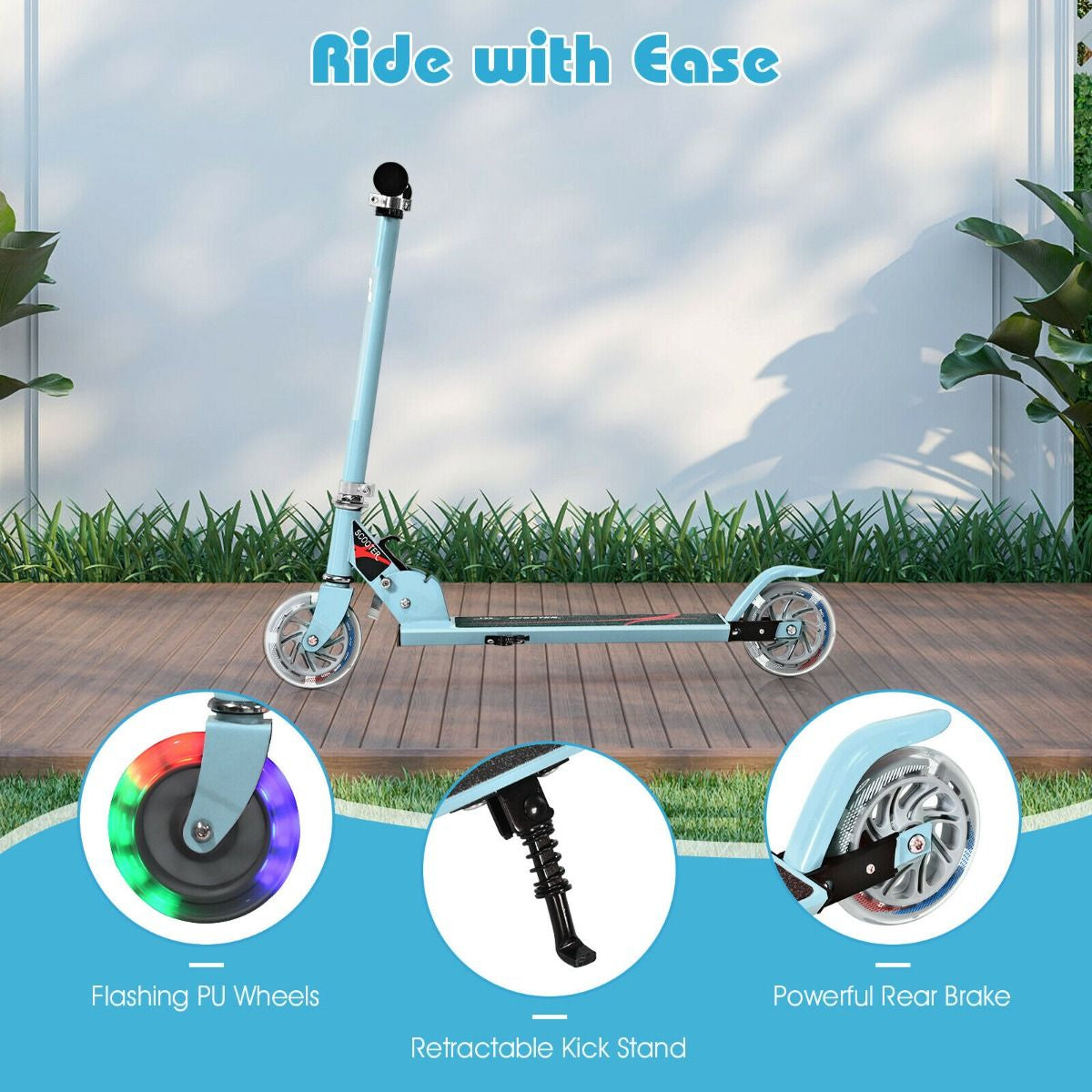 Aluminium Folding Stunt Scooter with LED Wheels – Kids T-Bar Kick Scooter