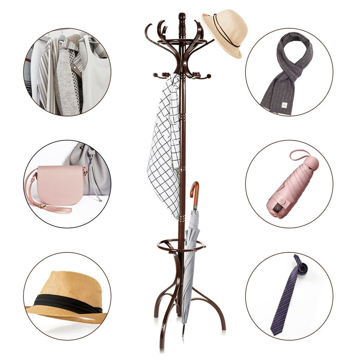 Wooden Coat and Hat Stand