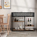 4-Tier Console Table with Wire Basket and Storage Shelves