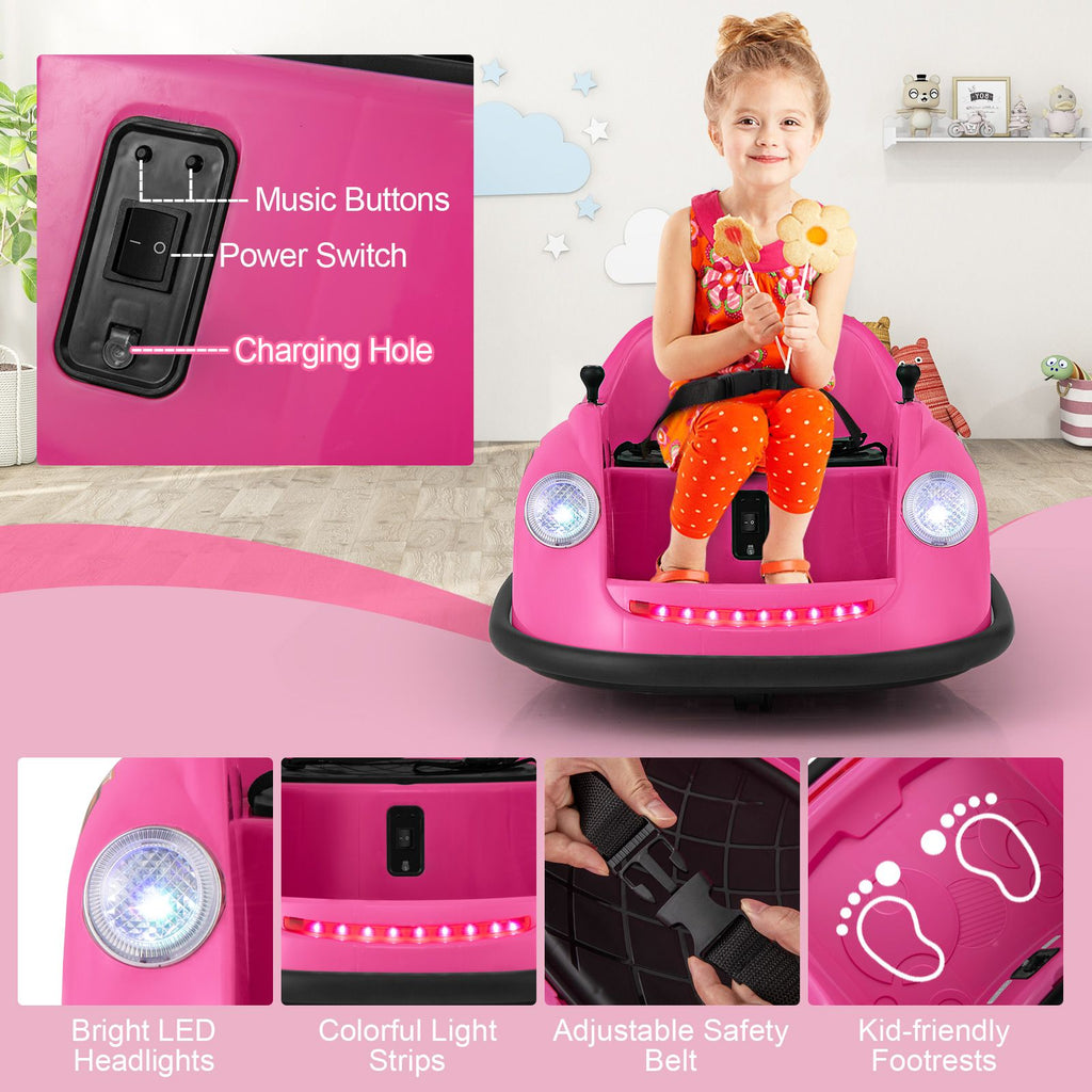 SEDOL 12V High-Torque Kids Bumper Car with Dual 10,000 RPM Motors 360° Zero-Turn Dual Levers Parental Remote Control and Wall-Safe Reinforced Bumper
