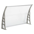 120x80cm Door Canopy – Outdoor Rain Cover Awning for Front Door, Window or Patio (White/Grey)