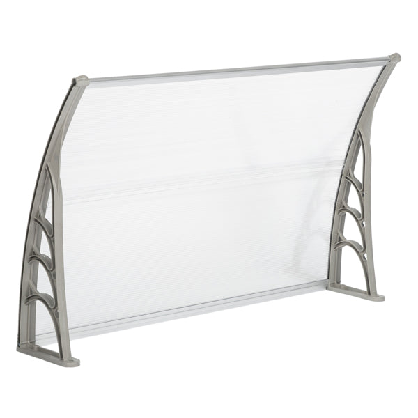 120x80cm Door Canopy – Outdoor Rain Cover Awning for Front Door, Window or Patio (White/Grey)
