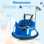 SEDOL 12V High-Performance Kids Bumper Car with 5-Point Safety Harness 360° Zero-Turn Dual Joysticks Parental Remote Control and 5-Mode LED Light Show