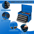 High-Capacity Rolling Tool Cabinet – Lockable Wheels, Metal 2‑in‑1 Chest & Base