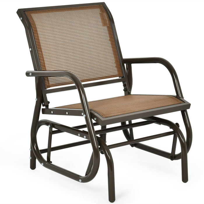 Glider Rocking Chair – Outdoor Swing Seat with Steel Frame & Breathable Fabric