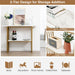 2-Tier Faux Marble Console Table for Entryway Living Room Bedroom