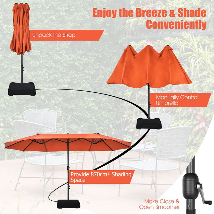 4.5m Double-Sided Outdoor Garden Parasol