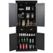 4-Door Tall Kitchen Cupboard Adjustable Shelves and Drawer