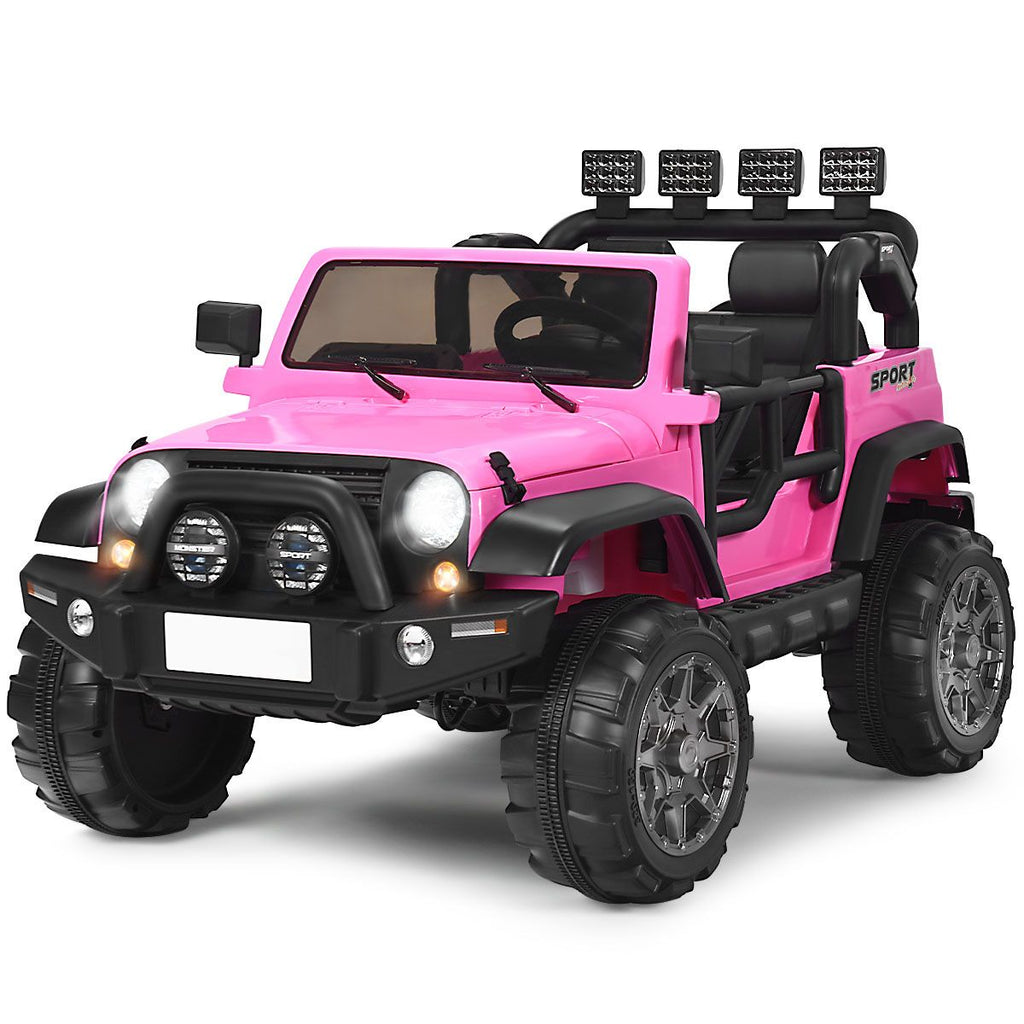 SEDOL 2-Seater 12V Electric Kids Ride-On Truck with Dual Storage Compartments Parental Remote Control High-Capacity 7Ah Battery and All-Terrain Spring Suspension – 50kg Limit