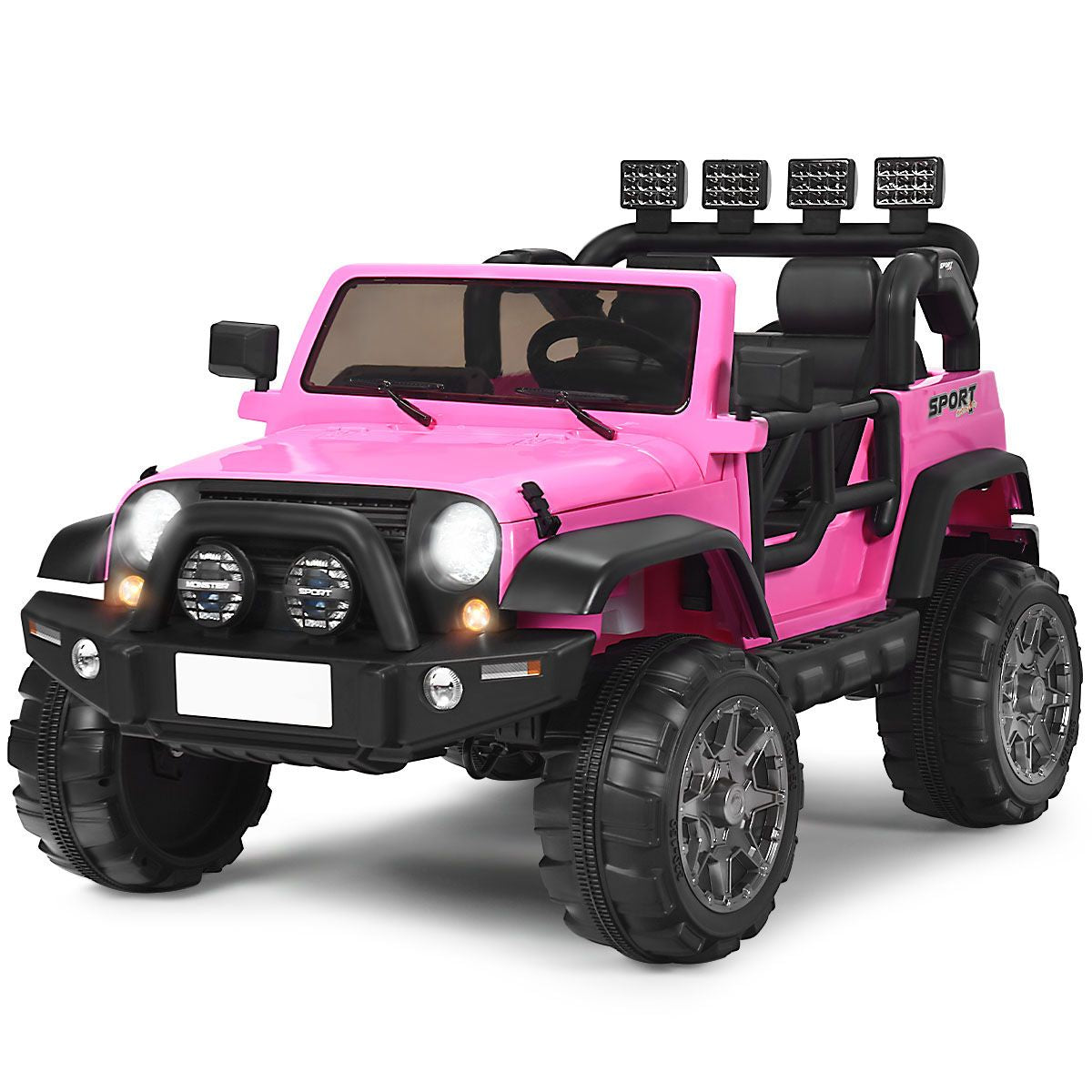 SEDOL 2-Seater 12V Electric Kids Ride-On Truck with Dual Storage Compartments Parental Remote Control High-Capacity 7Ah Battery and All-Terrain Spring Suspension – 50kg Limit