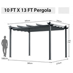 3x4m Outdoor Retractable Pergola with Adjustable Sun Shade Canopy