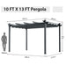 3x4m Outdoor Retractable Pergola with Adjustable Sun Shade Canopy