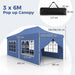 Pop-Up Canopy Gazebo Tent with 6 Removable Sidewalls & Carry Bag