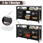 Living Room Console Table for Tvs with Wooden Fireplace and 2 Cabinets