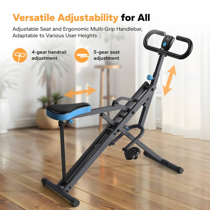 Squat Rowing Machine – 2-in-1 Foldable Exercise Equipment, Glute Trainer & Leg Workout Machine