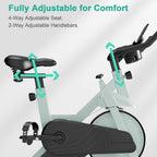 SEDOL Magnetic Exercise Bike 32-Level Resistance Indoor Stationary Cycle with Bluetooth App LCD Monitor and Tablet Holder 300lbs Capacity Home Gym Equipment